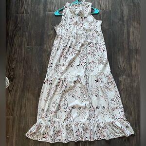Tiered Floral Sleeveless Maxi Dress